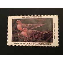ICOLLECTZONE US Iowa 1988 Bird Habitat Stamp VF NH