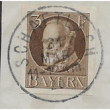 GER (BAVARIA) 1914 3pf KING LUDWIG III' (IMPERFED) FINE USED (EBID64-430)