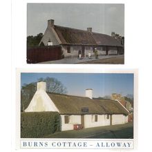 2 X BURN'S COTTAGE, ALLOWAY, vintage postcards unposted one older than other /
