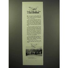 1930 San Antonio Texas Tourism Ad - South With Sun