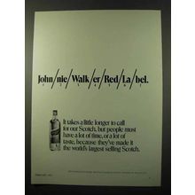 1972 Johnnie Walker Red Label Scotch Ad