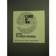 1974 CARE USA Ad - Care is You Give, to Help others