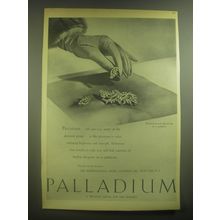 1945 International Nickel Company Palladium Metal Advertisement - Diamond Brooch