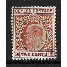 CEYLON 1903-5 EDVII 2c MINT SG265 WMK CROWN CA