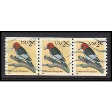 Used 3045 2c Red-Headed Woodpecker Very Fine S/3 W4741