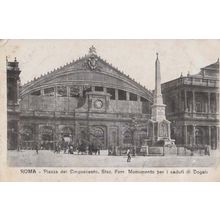 Roma Piazza dei Cinquecento Stazione Ferroviara Monument Italy Italian Postcard