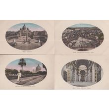 Roma Sua Santita Pio X Il Vaticano S Pietro 4x Antique Italian Postcard