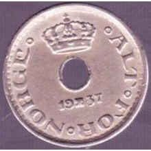 1937 Norway 10 Ore Coin