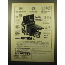 1960 Optika IIa Camera Ad - Versatility