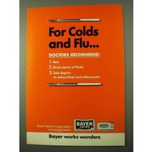 1971 Bayer Aspirin Ad - For Colds and Flu