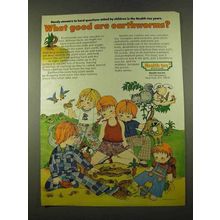 1975 Health-Tex Clothes Ad - What Good are Earthworms?