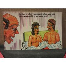 CAUGHT IN BED humour. .unused postcard by Colourmaster CMC16