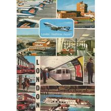 London Heathrow Airport Policeman Boat Trip 2x 1970s Postcard s