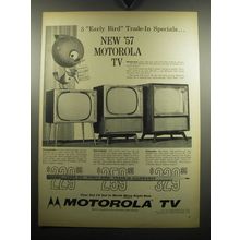 1957 Motorola Televisions Advertisement - Consolette 21T33M, Swivelette 21C6M