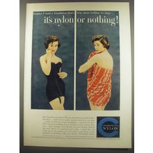 1956 Chemstrand Nylon Ad - Because I want a foundation that's firm