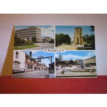multiview, CRAWLEY. SUSSEX unused vintage postcard =