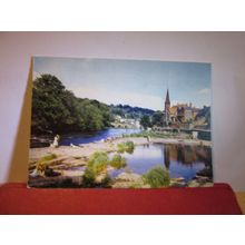 FROM THE RIVER DEE, LLANGOLLEN, WALES used postcard by Dixon 1973 pm =