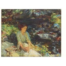 John Singer Sargent The Black Brook Tate Gallery Painting Postcard