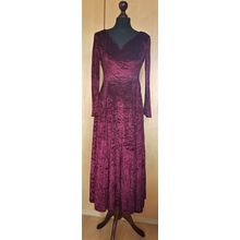 Charlotte Hatton Red Velvet Low Back Long Dress Size 10 UK