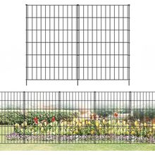 Metal Garden Fence 40In (H) X 23.3Ft (L), 10 Panels + 11 Stakes Dog Fences Borde