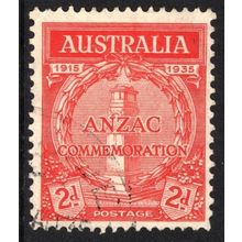 AUSTRALIA 1935: 20th ANNIVERSARY ANZAC GALLIPOLI LANDING - 2d RED USED (G6)