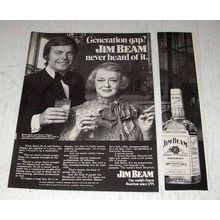 1972 Jim Beam Bourbon Ad - Bette Davis, Robert Wagner