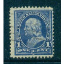 Used 264 1c Benjamin Franklin Barely Clears M02795