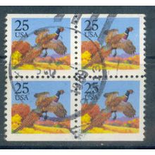 Used 2283c 25c Pheasant Fine Blk/4 BPS Red Removed L00187