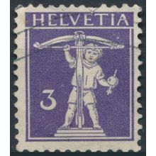 William Tell's Son: 3c Type I - Switzerland 1909 - FH - MiNr 112I