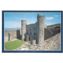HARLECH CASTLE, Gwynedd, Wales postcard unused.. Snowdonia gatehouse =