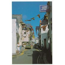 Main Street Fowey Cornwall Postcard 935