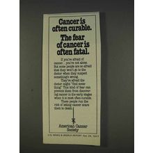 1977 American Cancer Society Ad - Fear is Fatal