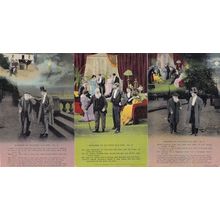 Ashamed Of His Poor Old Dad 3x WW1 Songcard Postcard Set
