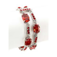 2-Row Rhinestone w/ CZ Bracelet - Red - BR-TJ022RD