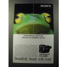 1992 Sony Hi8 Handycam CCD-TR805 Movie Camera Advertisement