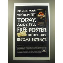 1994 MCA Universal Jurassic Park VideoCassette Advertisement