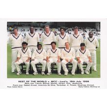 Rest Of The World MCC Lords 1998 Cricket Team Photo Postcard