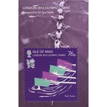 2012 Olympic Games Rowing Boat Race 76p Stamp Isle Of Man Postcard