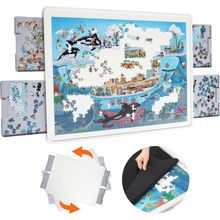 1500 Pieces Rotating Plastic Puzzle Board with Drawers and Cover, 35"X27" Portab