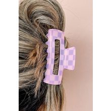 Wisteria Checkered Print Hollow Out Hair Clip