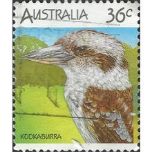 AUSTRALIA, BIRDS, Kookaburra, Dacelo novaeguineae, green 1986, 36c, #5