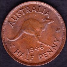 1946 Y. Australia 1 Half Penny Coin