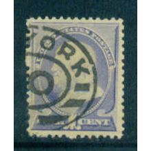Used 212 1c Benjamin Franklin Barely Clears M01546