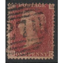 Sg43 1d red plate 143 FINE USED " B C " (REDS)