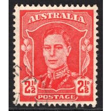 AUSTRALIA 1942/50: KING GEORGE VI DEFINITIVES - 2½d RED USED (G1)