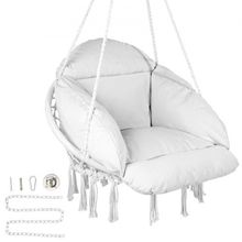Hammock Swinging Chair Macram Hanging Chair with Cushion Indoor & Outdoor