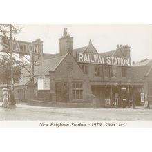 New Brighton Railway Train Station in 1920 Postcard