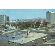 Crossroads Traffic at Don Miguel Hidalgo Juarez Monument Brazil Aerial Postcard