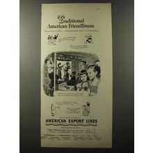 1953 American Export Lines Cruise Ad - American Friendliness