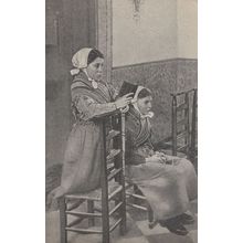 Children Reading The Rosary Antique Belgium PB Postcard